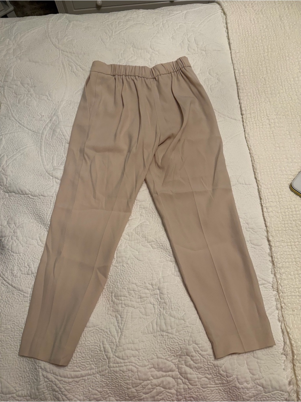 Aritzia Taupe Elastic-Waist Chinos